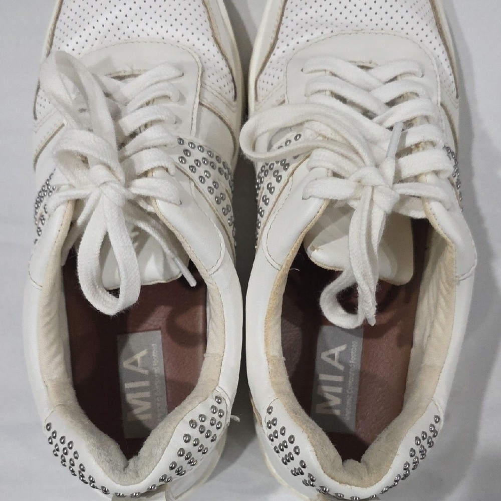 MIA White Sneakers with Silver Studs - Picture 3 of 6